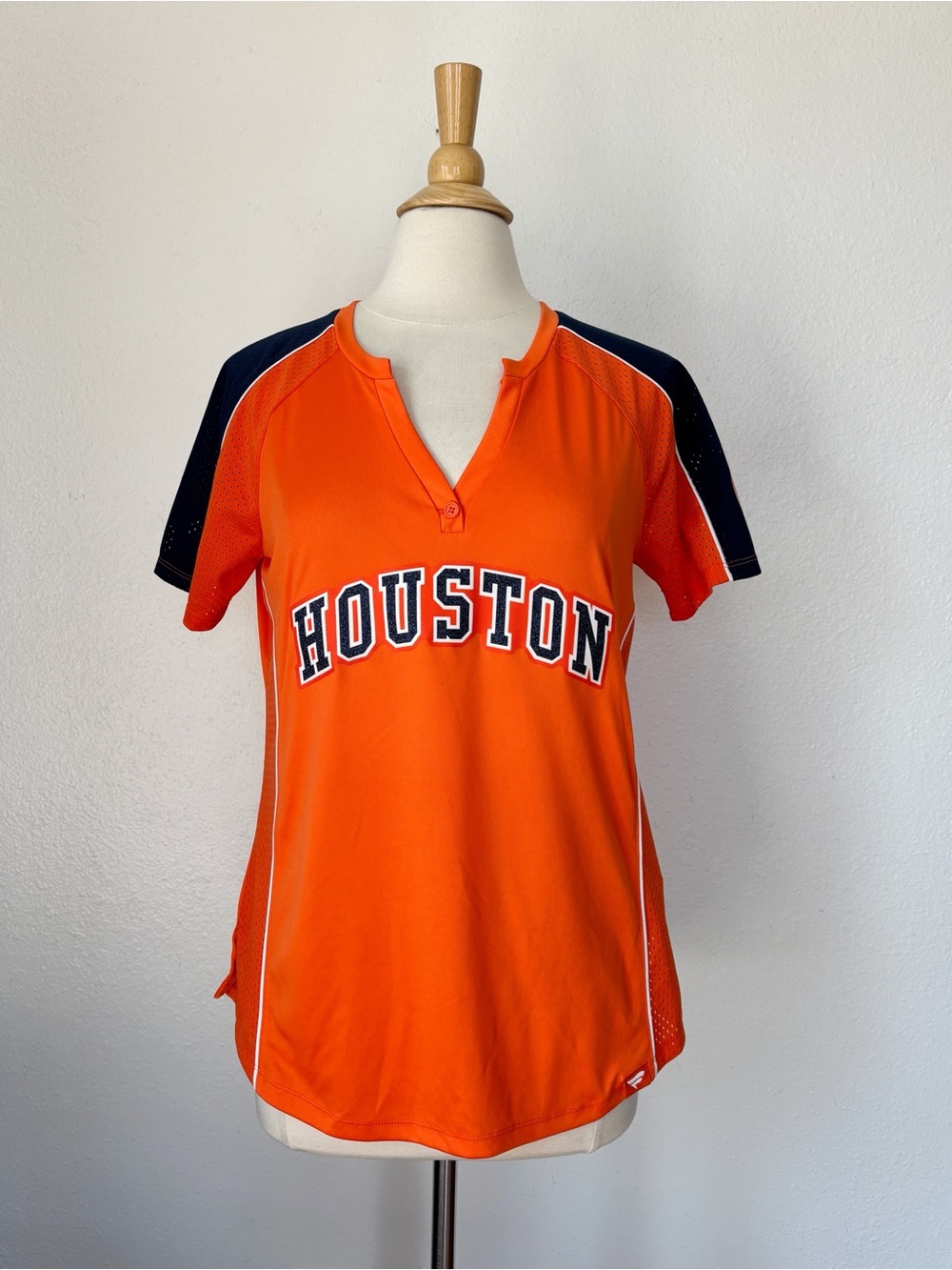 Houston Astros Orange & Navy Glitter Jersey Top